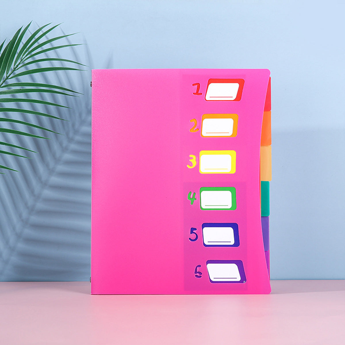 6 Pocket Expanding File Folder, File Organizer, Letter Size Hold 80 Sheets, Plastic Rainbow Lining, Colored Filing Folder Designed for Home, Office, School