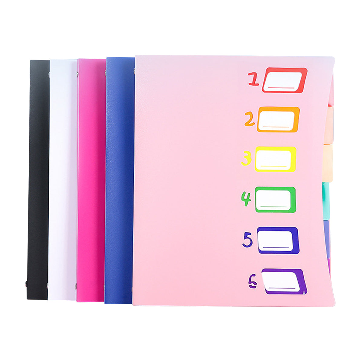 6 Pocket Expanding File Folder, File Organizer, Letter Size Hold 80 Sheets, Plastic Rainbow Lining, Colored Filing Folder Designed for Home, Office, School