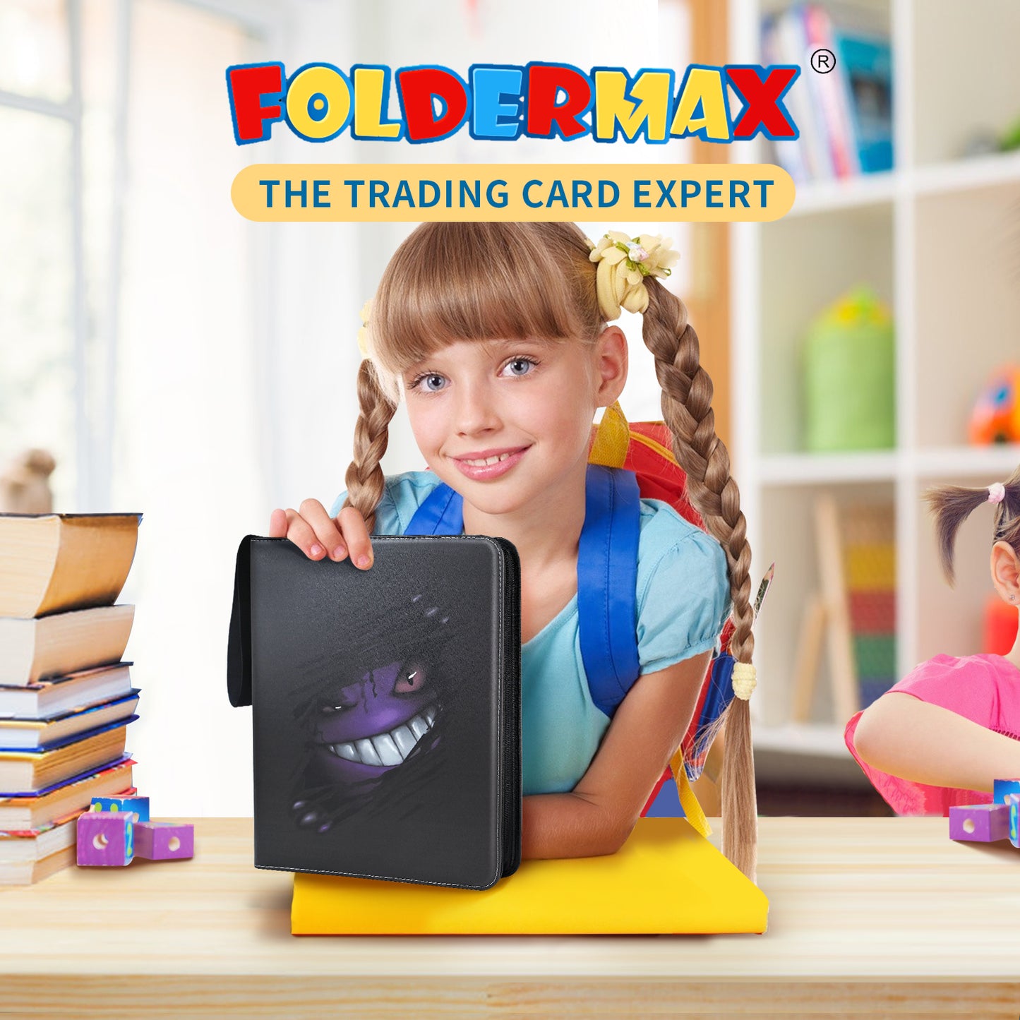 Foldermax Card Binder for Pokemon Cards Binder 9-Pocket, 900 Cards Trading Card Games Collection Binder with 50 Removable Sleeves
