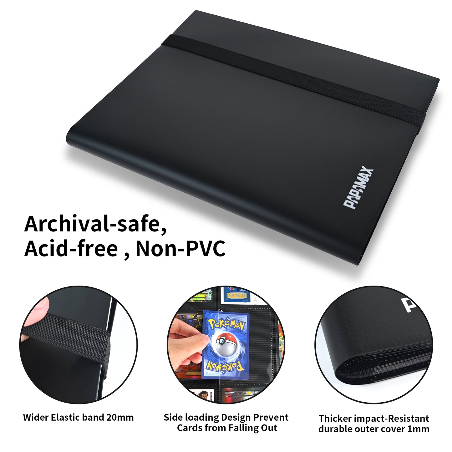 Card Binder - 9 Pocket Trading Card Album Folder - 360 Side Loading Pocket Binder for TCG