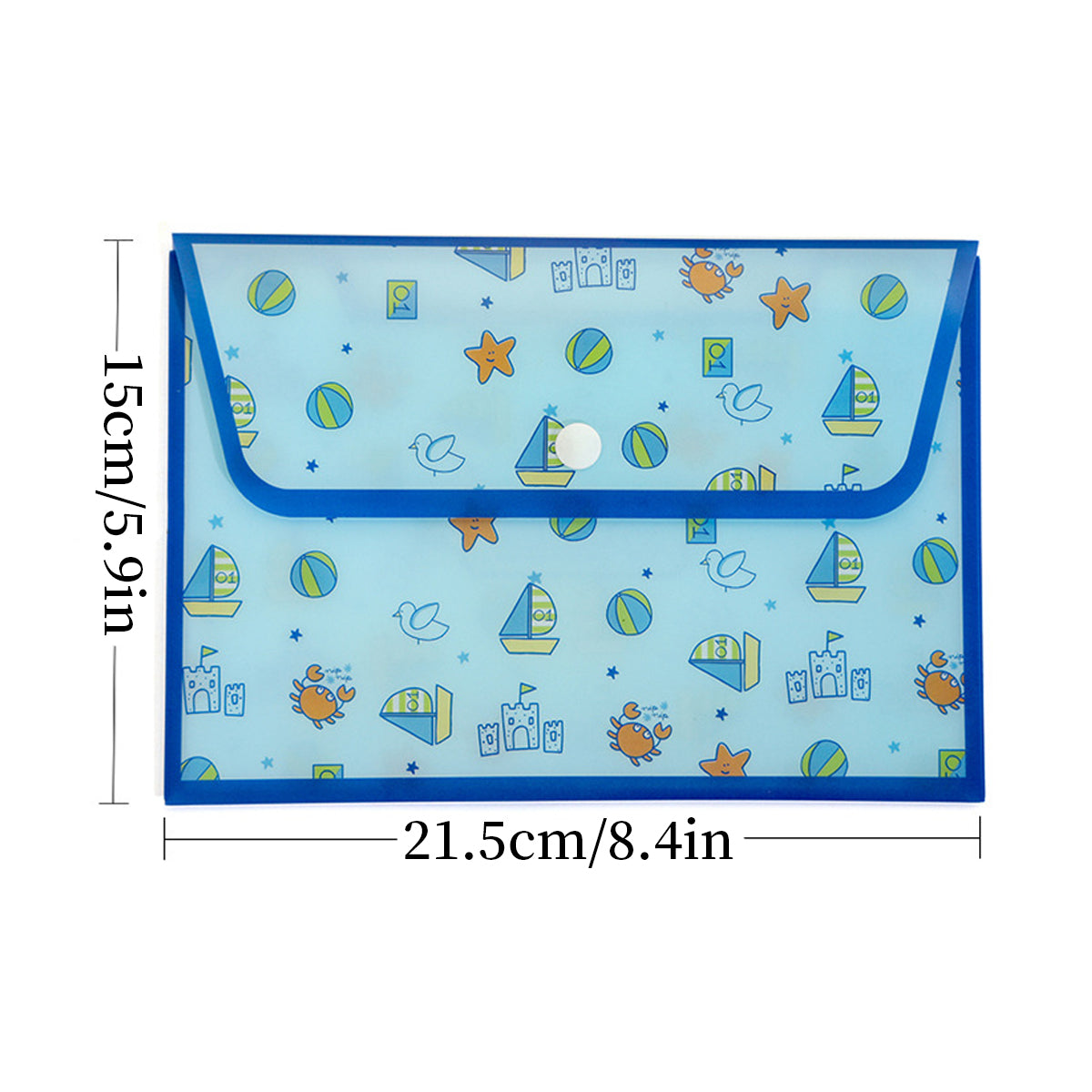 2Pcs PP Document Folders Filing Envelopes Plastic Envelopes File Holder Filing Document Poly Envelope with Snap Button Closure for A5 Letter Paper Size
