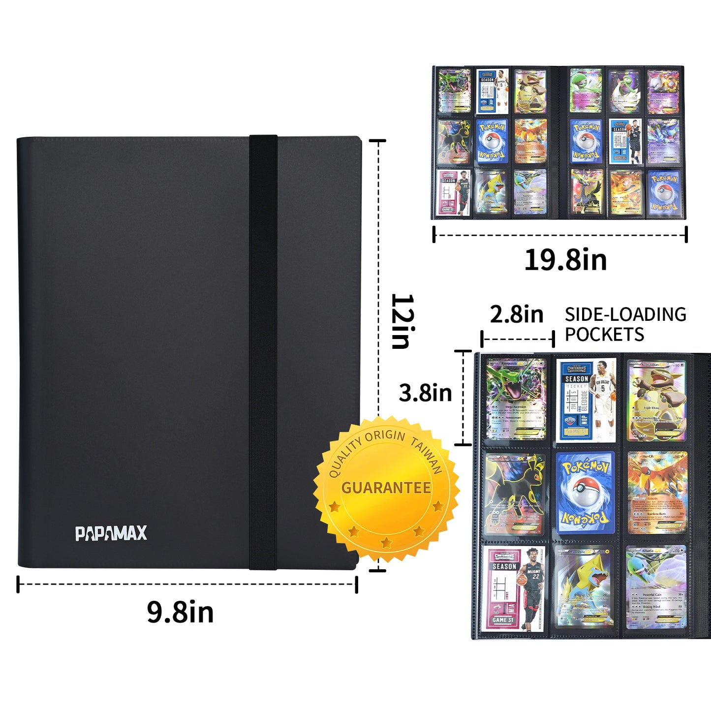 Card Binder - 9 Pocket Trading Card Album Folder - 360 Side Loading Pocket Binder for TCG