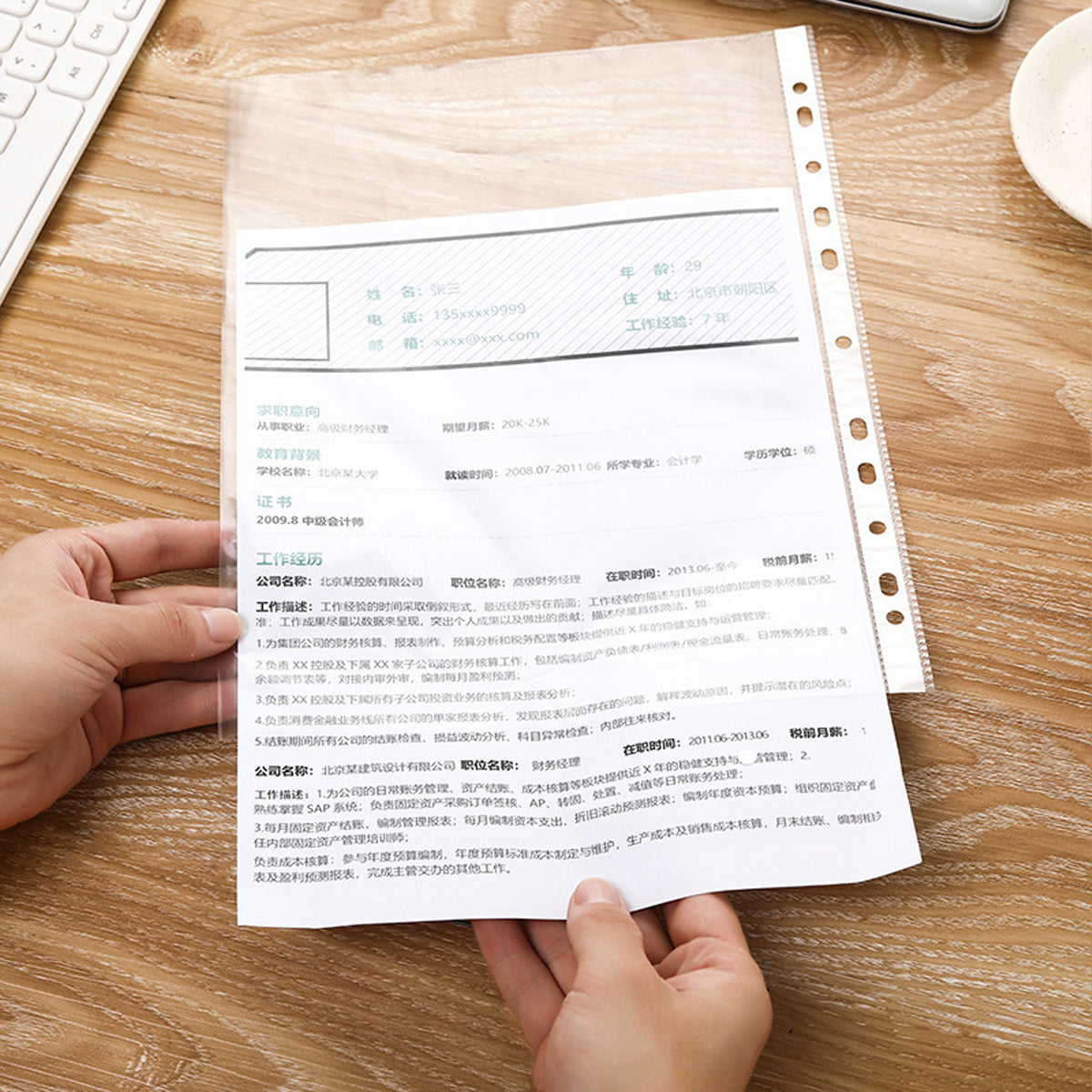 100 Pack Clear Sheet Protectors 9.4 x 12Inch,Plastic Page Protectors Sheet Reinforced 11-Hole, Page Protectors for 3 Ring Binder, Clear Protector, Letter Size, Top Loading, Acid Free