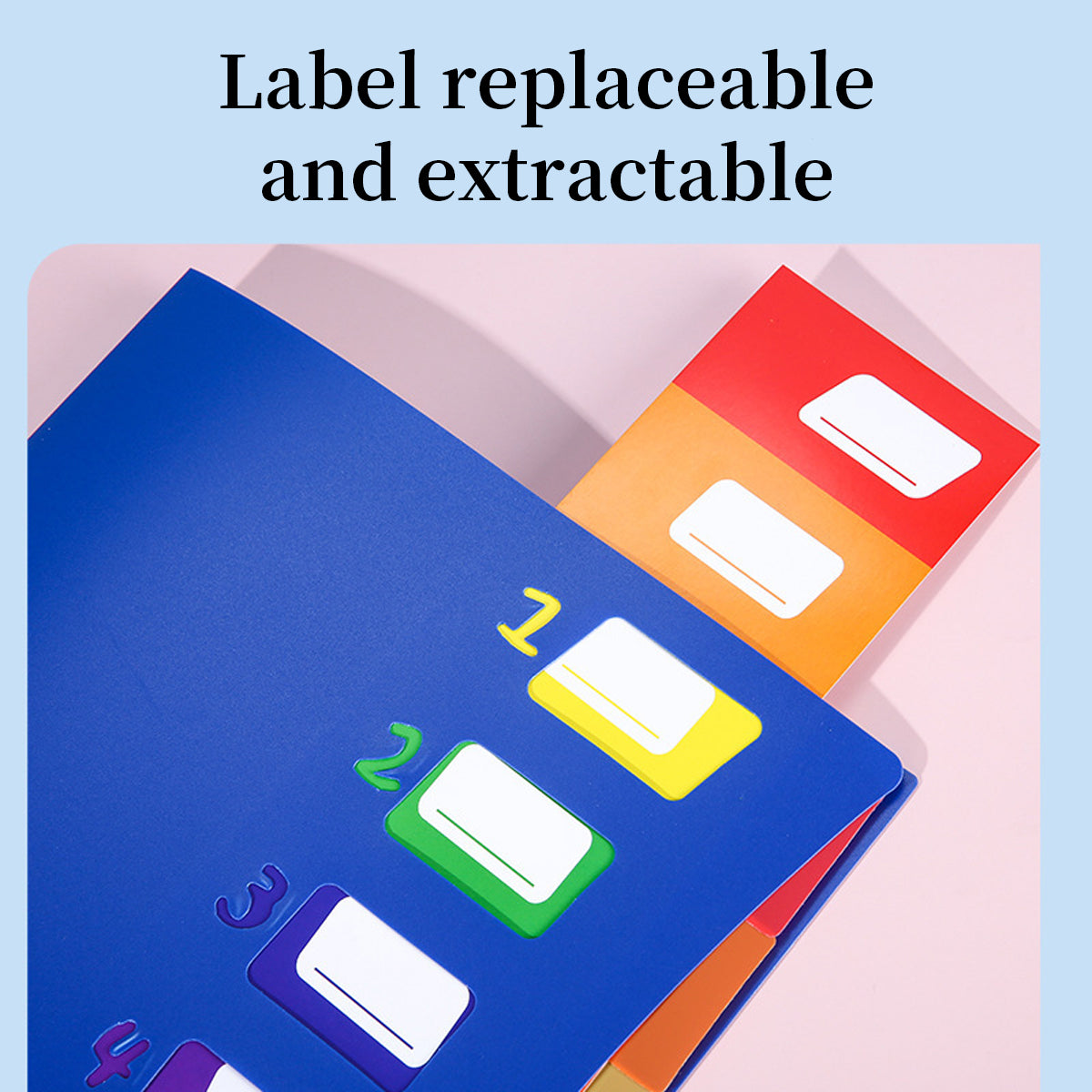 6 Pocket Expanding File Folder, File Organizer, Letter Size Hold 80 Sheets, Plastic Rainbow Lining, Colored Filing Folder Designed for Home, Office, School