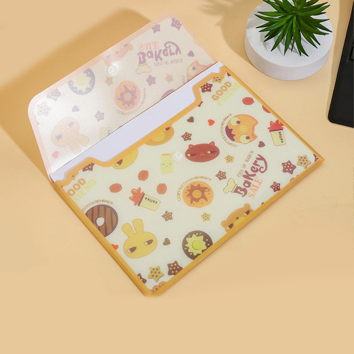 2Pcs PP Document Folders Filing Envelopes Plastic Envelopes File Holder Filing Document Poly Envelope with Snap Button Closure for A5 Letter Paper Size