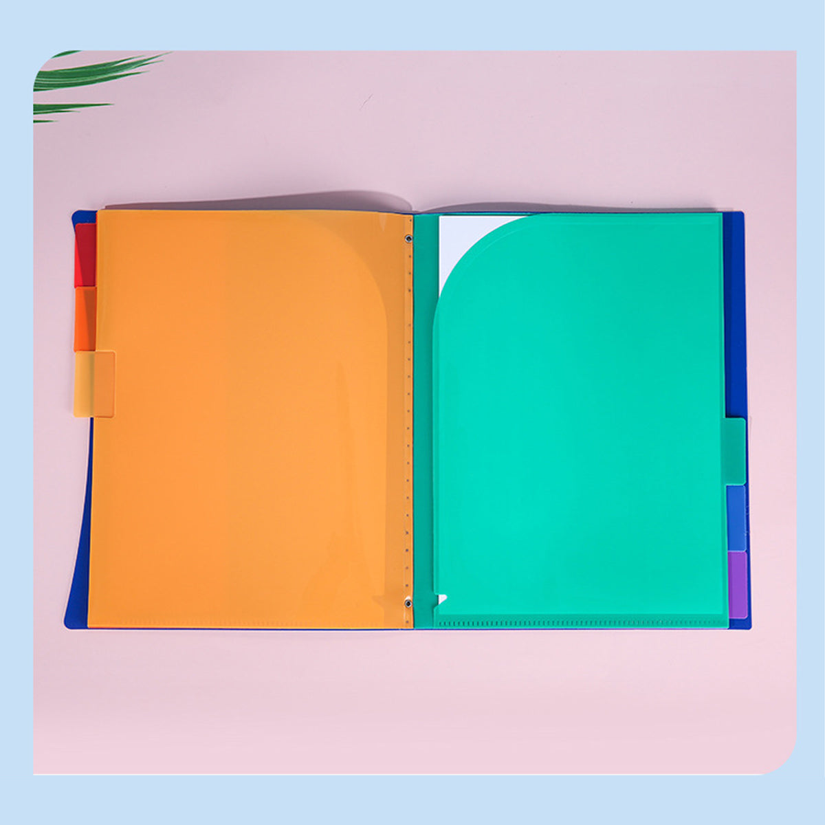 6 Pocket Expanding File Folder, File Organizer, Letter Size Hold 80 Sheets, Plastic Rainbow Lining, Colored Filing Folder Designed for Home, Office, School