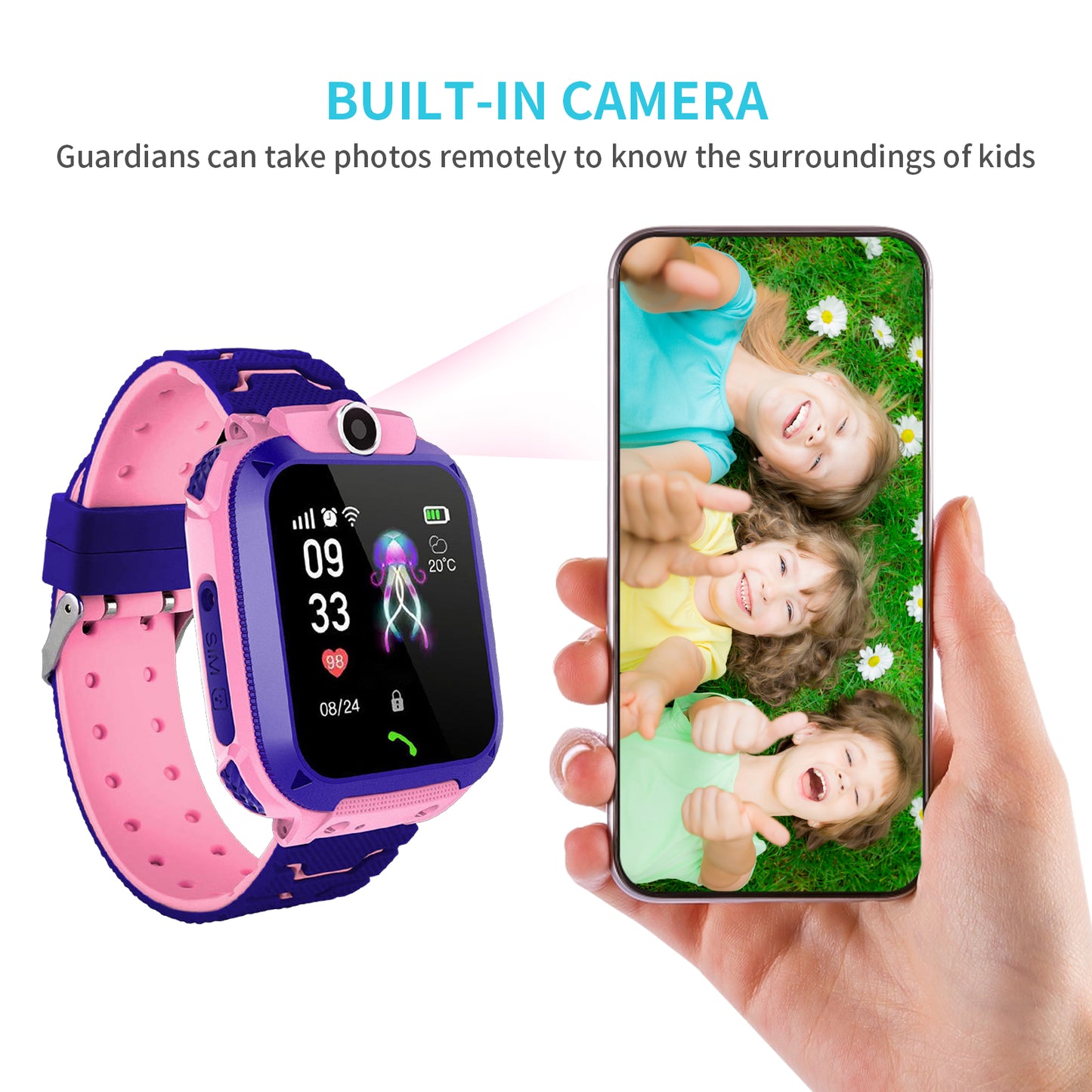 Smartwatch With GPS Tracker Texting And Calling,Smart Watch For Kids,With Two-Way Call SOS Anti-Lost Games Camera, Child Cellphone Watch School Class Gifts,4-12 Years Girls Boys Gifts