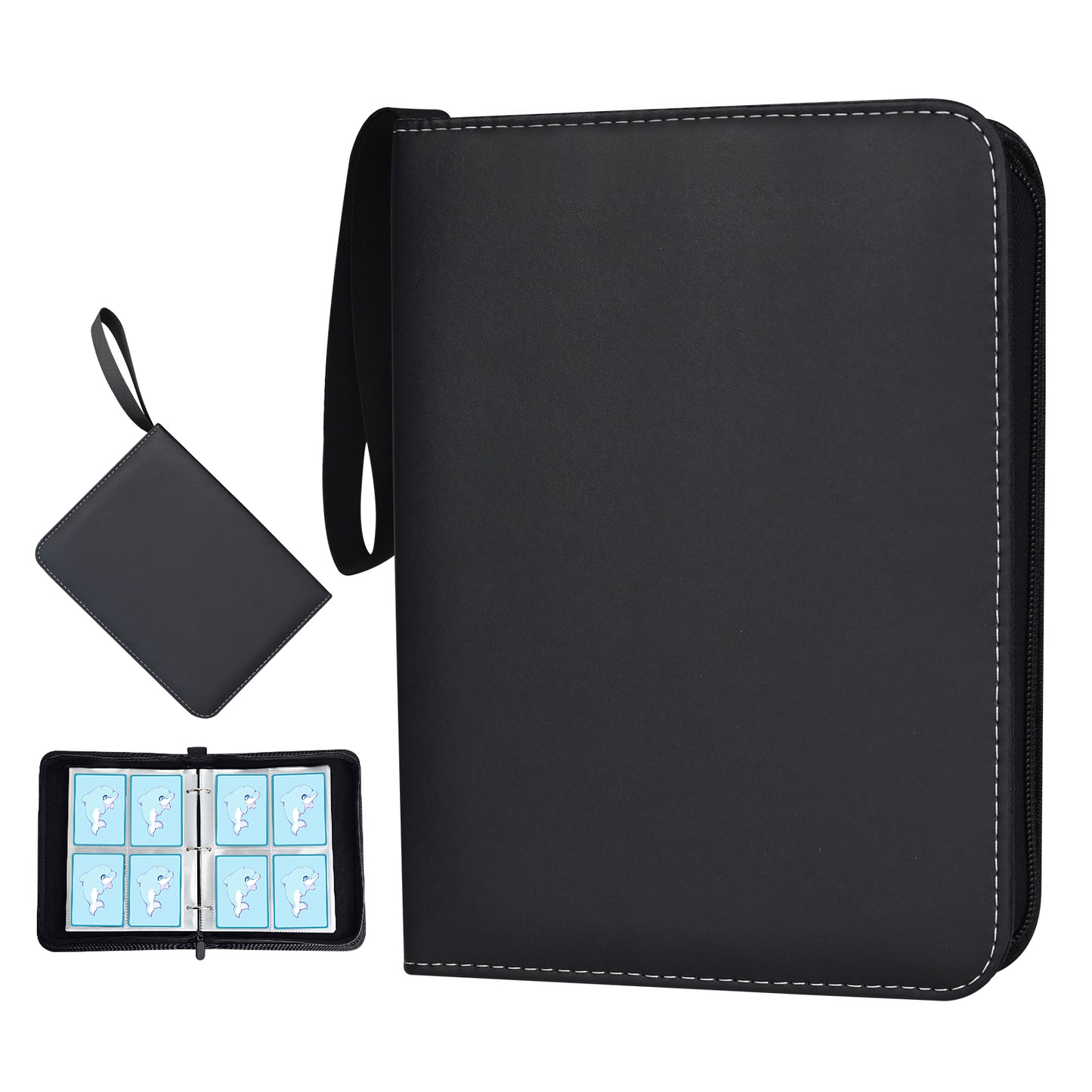 Card Binder for Pokemon Cards Binder 4-Pocket, 400 Cards Trading Card Games Collection Binder with 50 Removable Sleeves