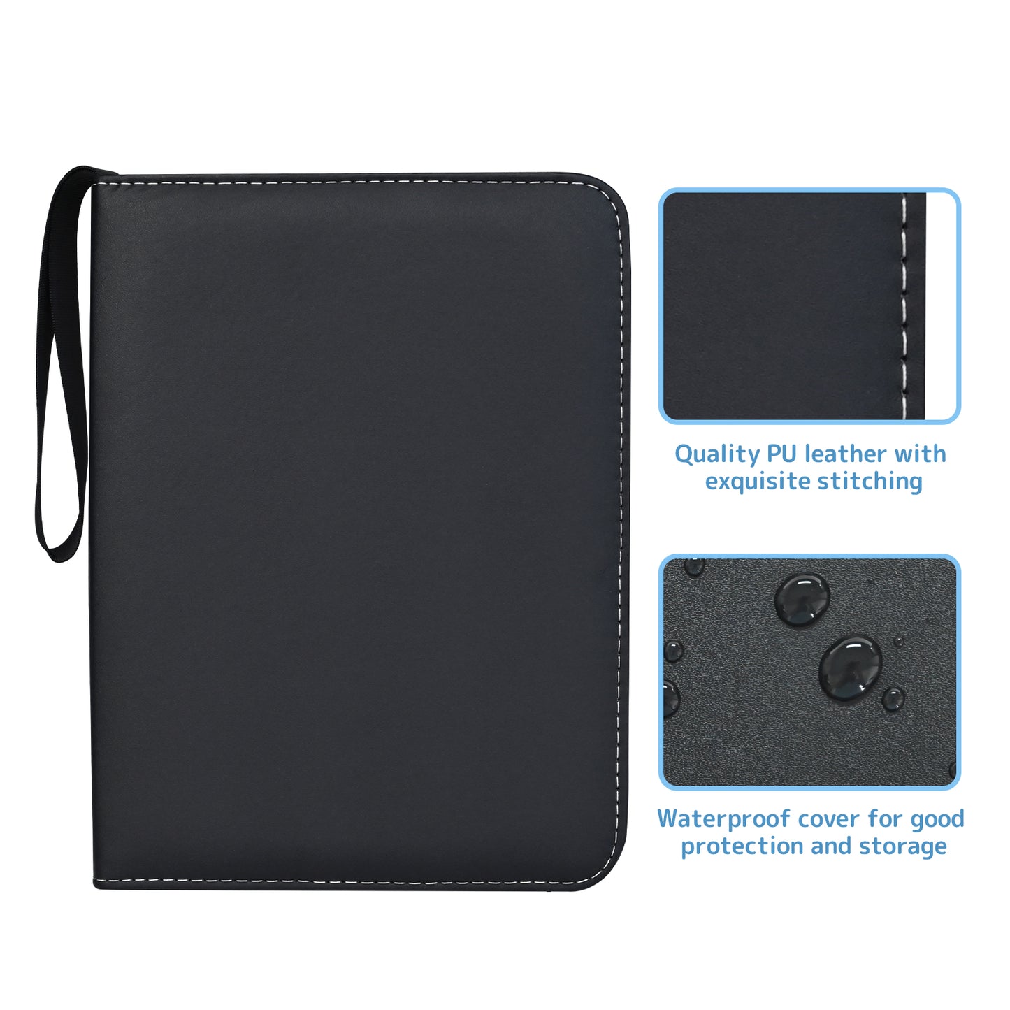 9-Pocket Binder for Pokemon Cards with Sleeves, Card Holder Binder for Pokémon Trading Cards, Holds Up to 900 Standard Size Cards, 50 Pcs Pages Card Album with Zipper Carrying Case