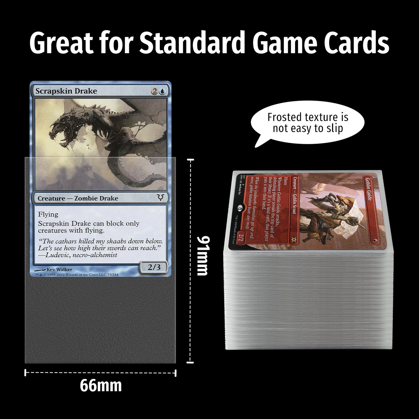 Foldermax 200 Sleeves/Clear Standard Size Board Game Trading Card Sleeves Deck Protector for MTG Baseball, Dropmix
