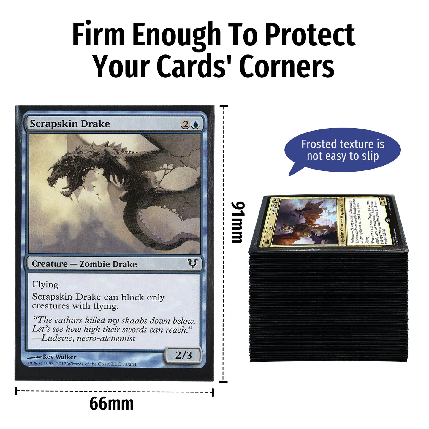 Foldermax 160 Sleeves/Black Standard Size Board Game Trading Card Sleeves Deck Protector for MTG Baseball, Dropmix