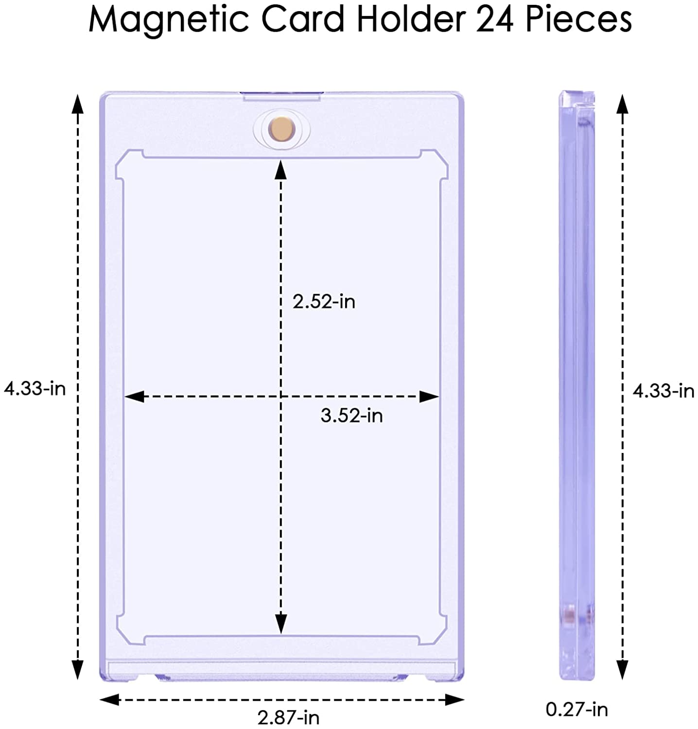 6 ct Magnetic Card Holder Case for Trading Card - 35pt Magnet Top Loaders Baseball Card Holder with UV Protection Acrylic Screwdown Card Protectors Fit for MTG, Football, Sports Cards