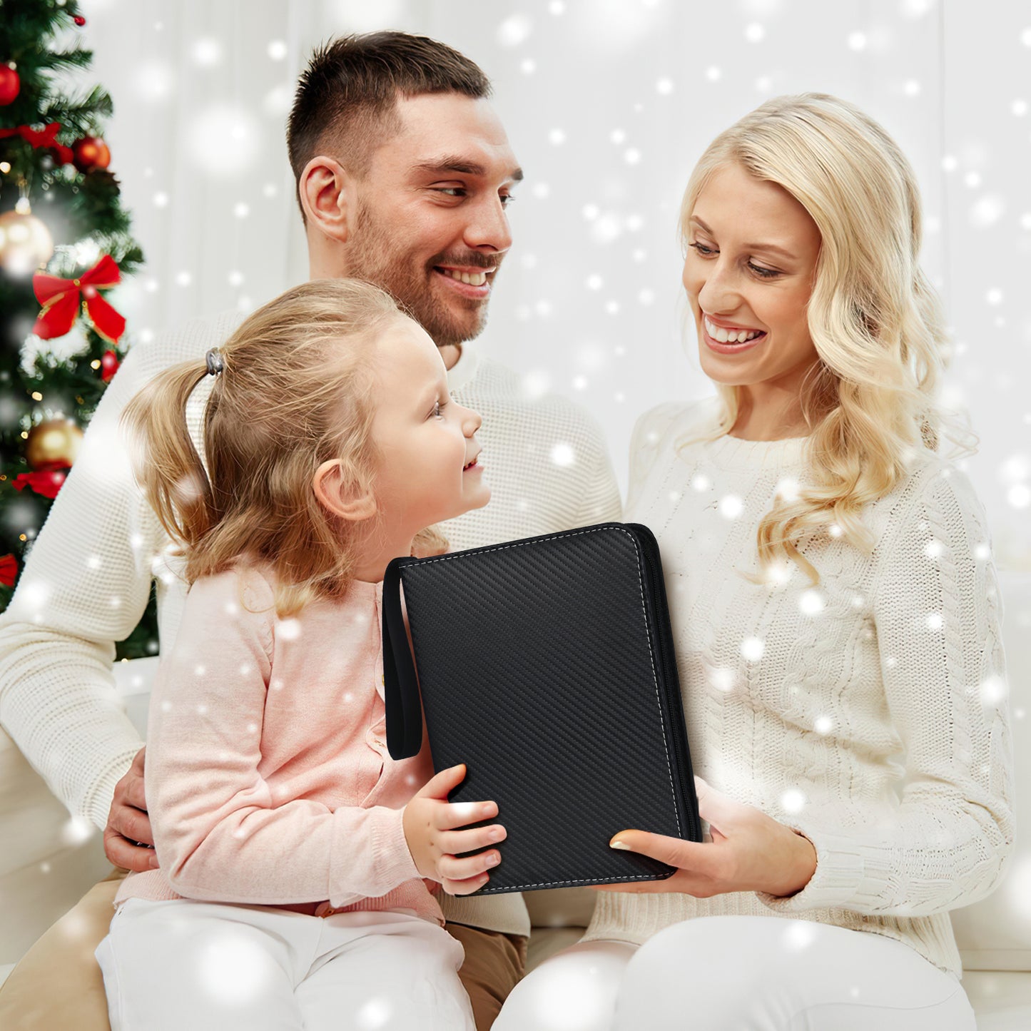 Card Binder 4-Pocket, 400 Pockets Card Holder with 50 Sleeves black