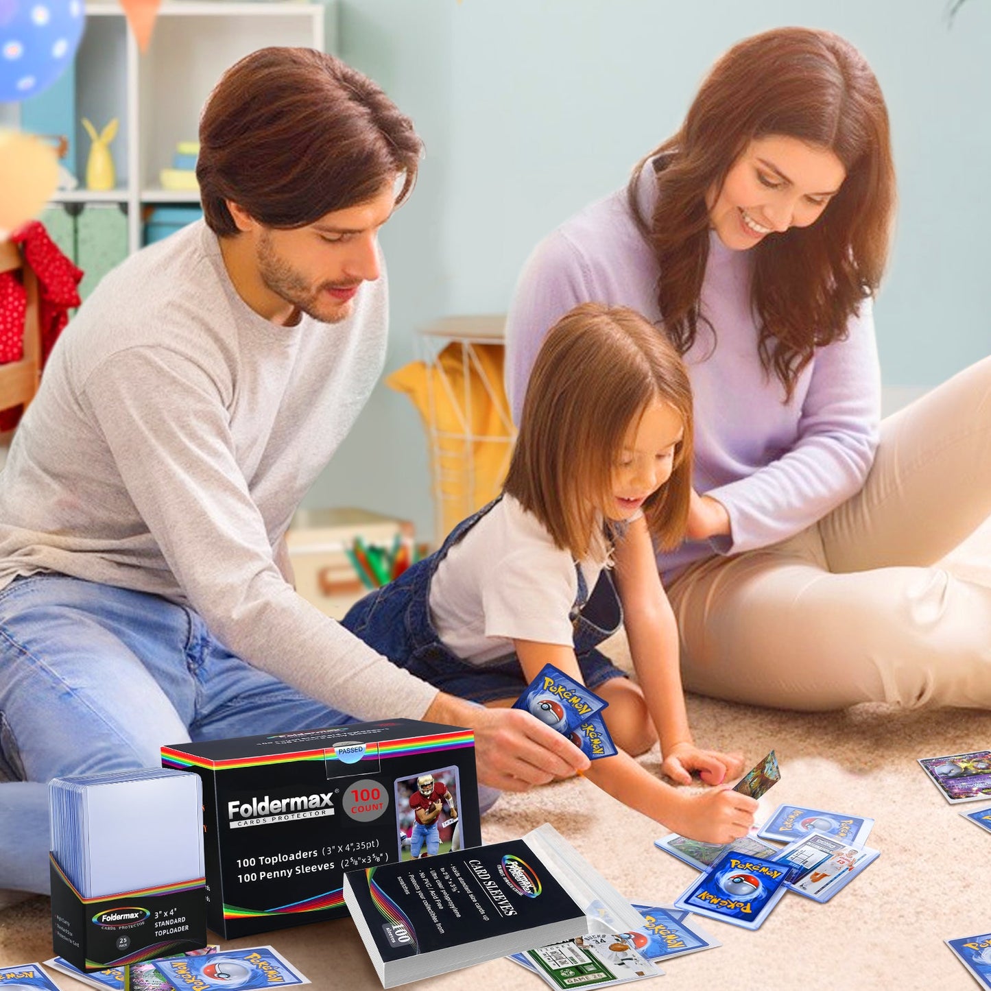 Foldermax 1000 Top Loaders +1000 Sleeves Card Protectors Bundle for Trading Cards ,Baseball Cards,Sports Cards, MTG ( 500 toploaders+ 500 sleeves)