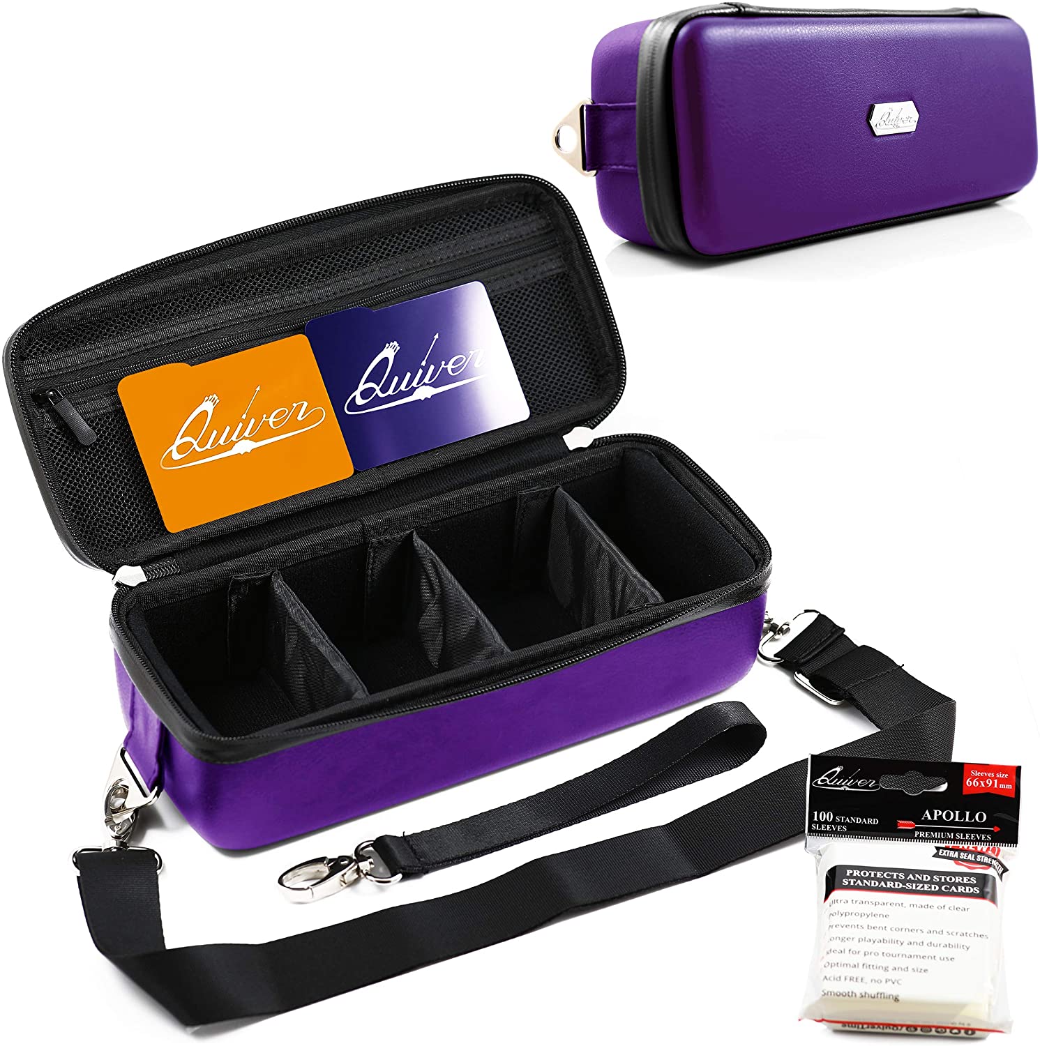 Quiver Time Purple Bolt Collector Card Carrying Case ~ Card/Deck Stora Card collections store Quiver Time Purple Bolt Collector Card Carrying Case ~ Card/Deck Stora Card collections store