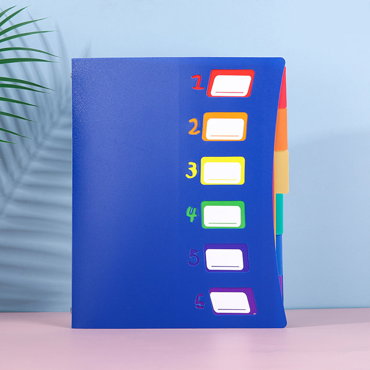 6 Pocket Expanding File Folder, File Organizer, Letter Size Hold 80 Sheets, Plastic Rainbow Lining, Colored Filing Folder Designed for Home, Office, School