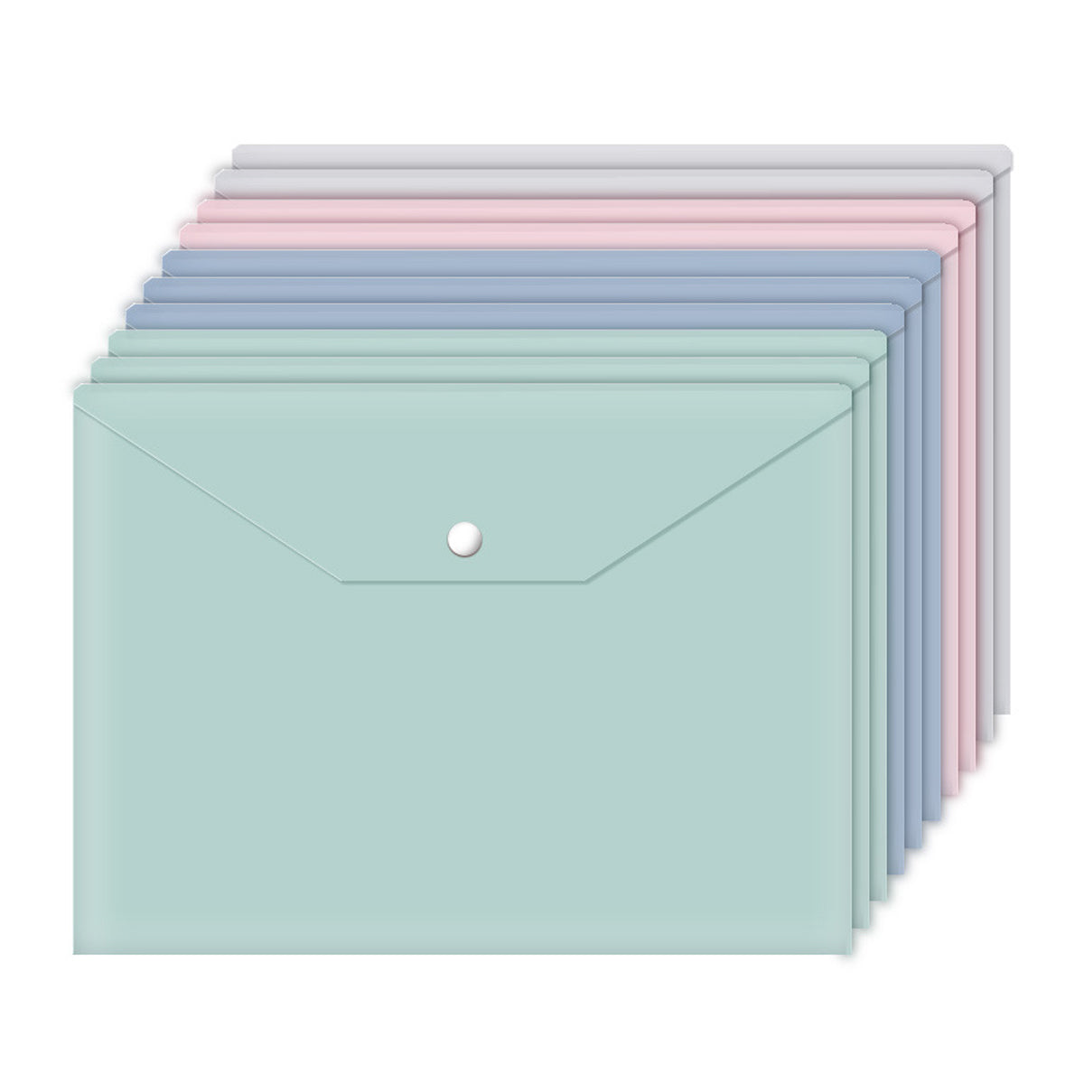 20pcs Plastic Envelopes,Poly Envelopes with Snap Button Closure,Clear Document Folders Letter A4 Size File Envelopes,Plastic File Folders for School Home Work Office Organization