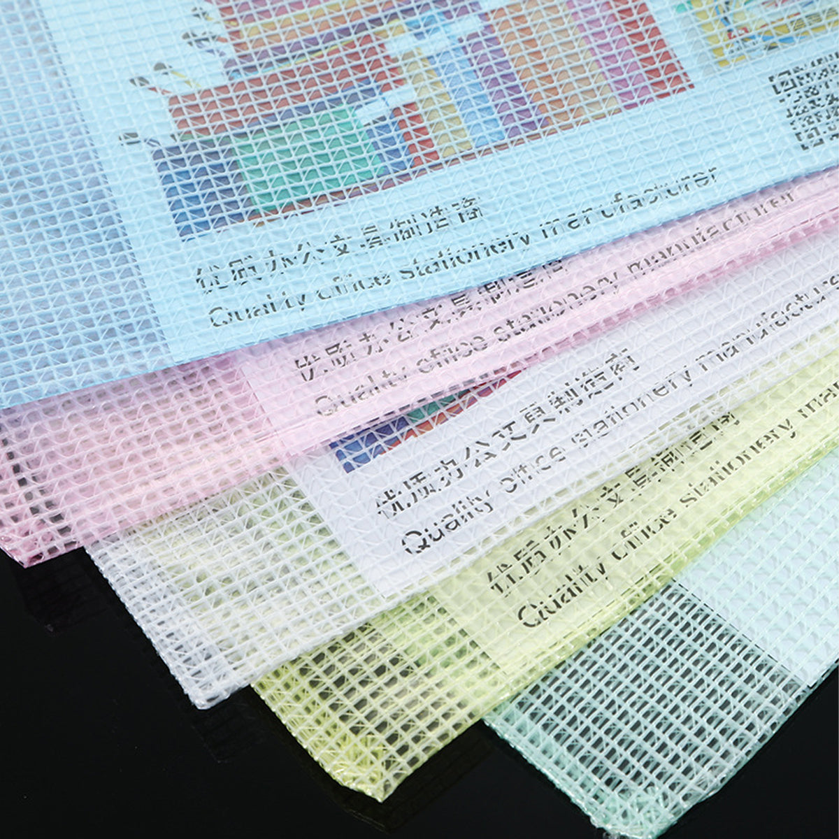 5pcs Mesh Zipper Pouch Bags, Zipper Bags for Organizing, A4 Zipper Bags for Classroom Organization and Storage, Board Game Storage,Puzzle Bags