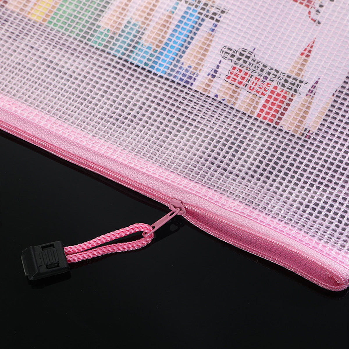 5pcs Mesh Zipper Pouch Bags, Zipper Bags for Organizing, A4 Zipper Bags for Classroom Organization and Storage, Board Game Storage,Puzzle Bags