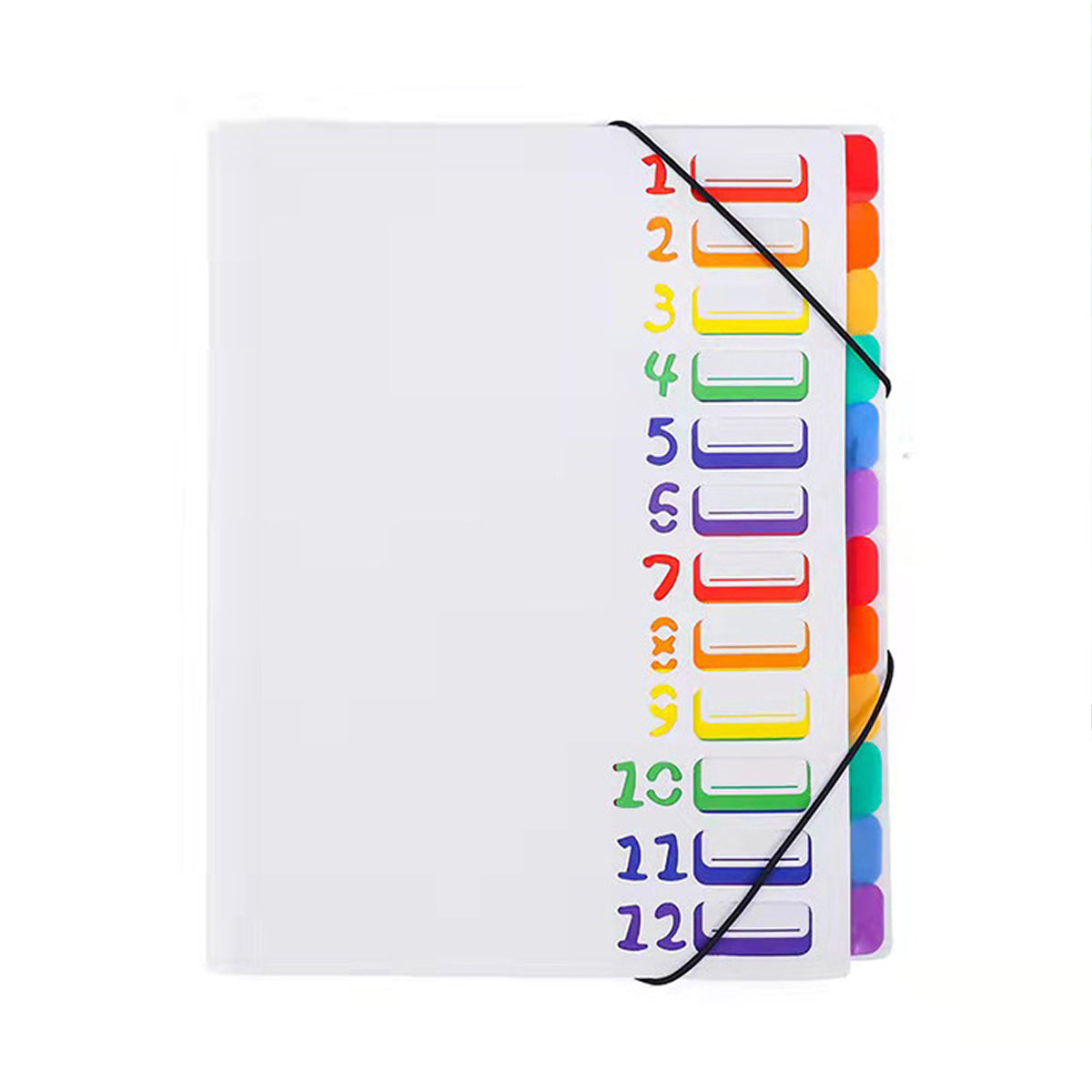 12 Pocket Expanding File Folder, File Organizer, Letter Size Hold 240 Sheets, Plastic Rainbow Lining, Colored Filing Folder Designed for Home, Office, School
