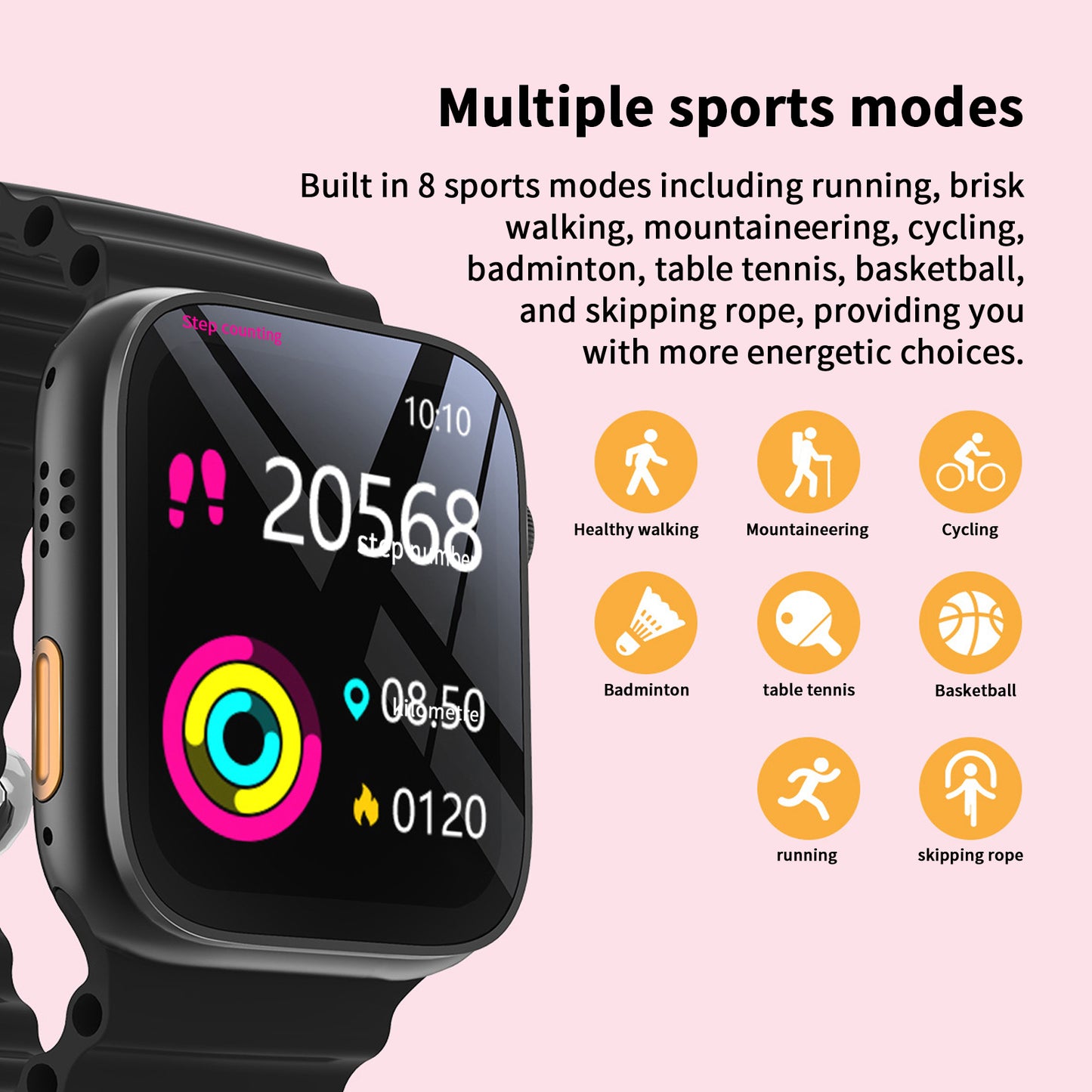 Women's Smart Watch1.83in， Wireless Smart Watch  Waterproof Outdoor Fitness Tracker with Artificial Intelligence Voice/Sleep and More Monitors