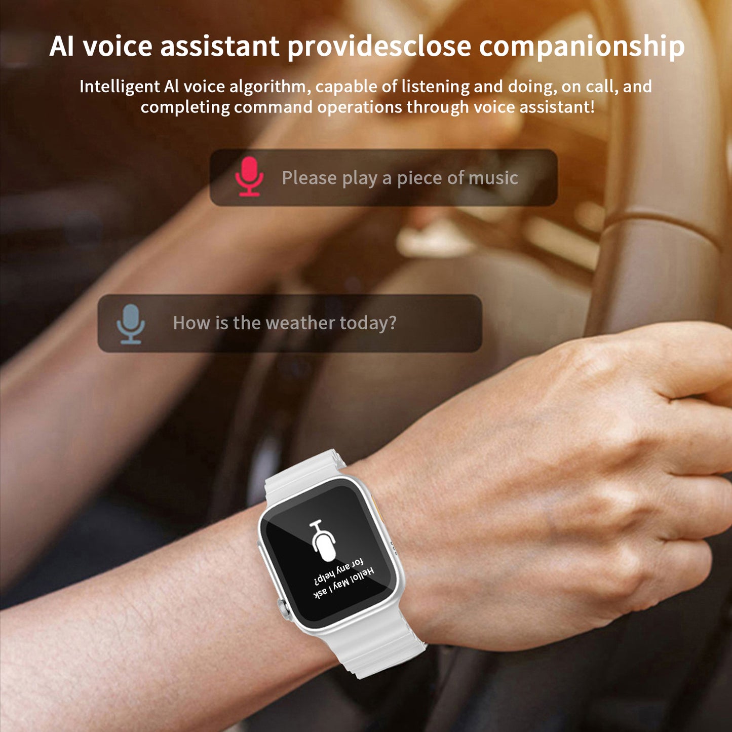 Women's Smart Watch1.83in， Wireless Smart Watch  Waterproof Outdoor Fitness Tracker with Artificial Intelligence Voice/Sleep and More Monitors