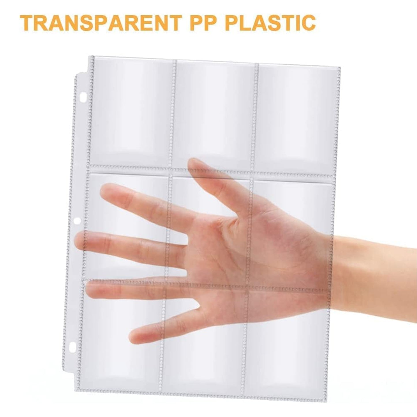 50 Pockets Trading Card Sleeves Binder, Baseball Card Binder Sleeves fit for MTG, Yugioh Cards, Standard Size Sports Card, 3 Ring Binder Card Holder Protector