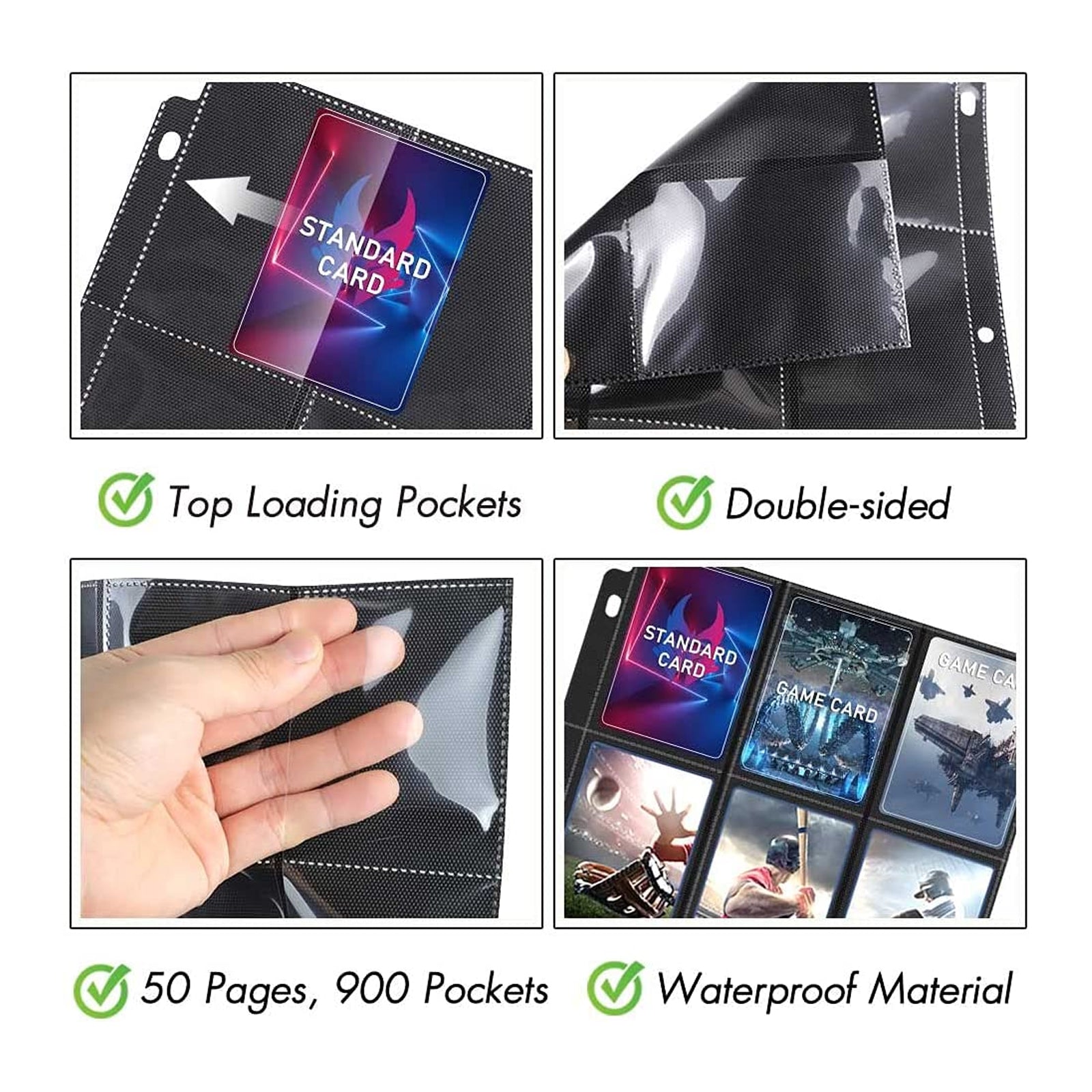 50 Pockets Trading Card Sleeves Binder, Baseball Card Binder Sleeves f Card collections store 50 Pockets Trading Card Sleeves Binder, Baseball Card Binder Sleeves f Card collections store