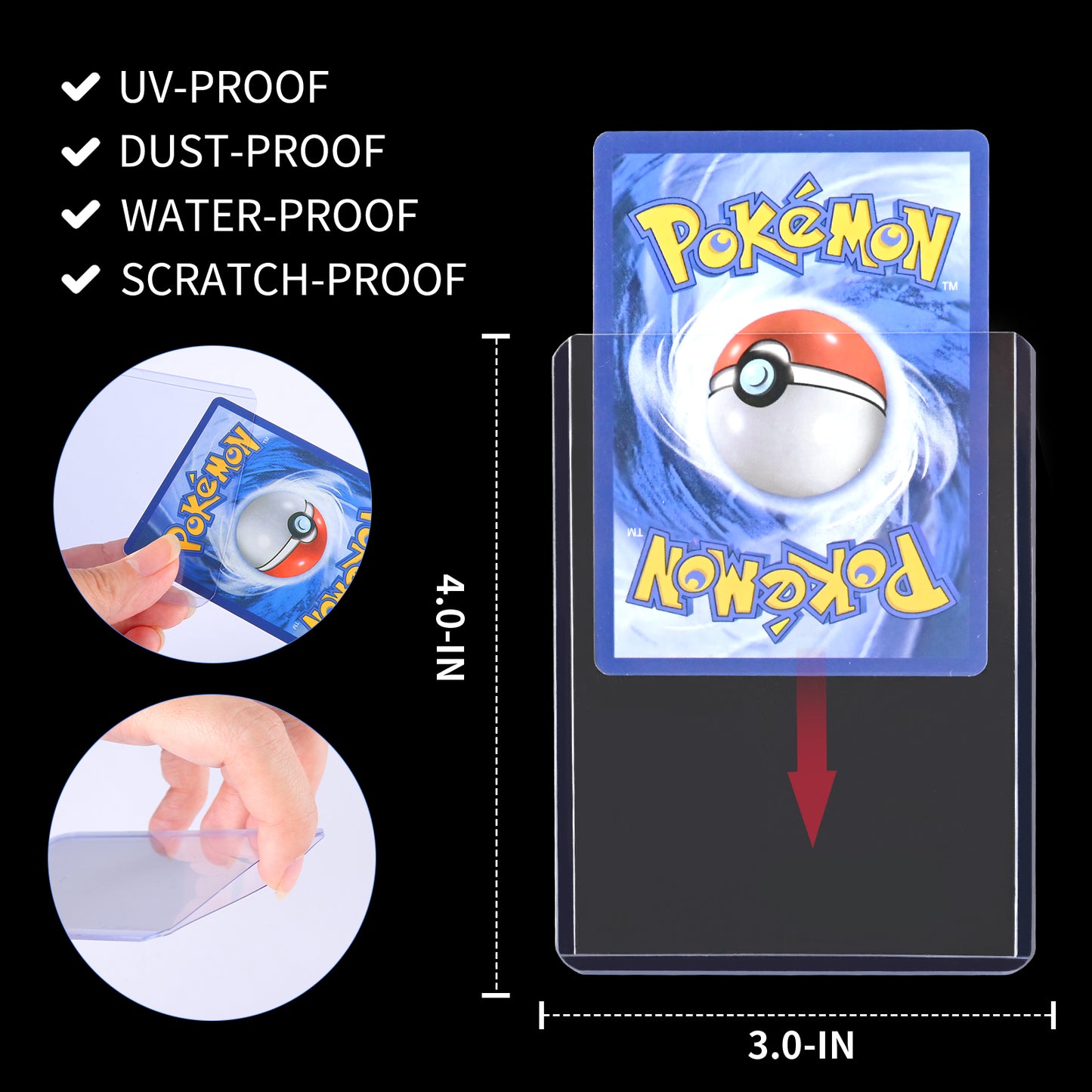 Foldermax Top Loaders and Penny Sleeves Bundle, Including 50 35pt Toploader and 100 Clear Soft Card Sleeves ( 50 toploaders+100 sleeves)