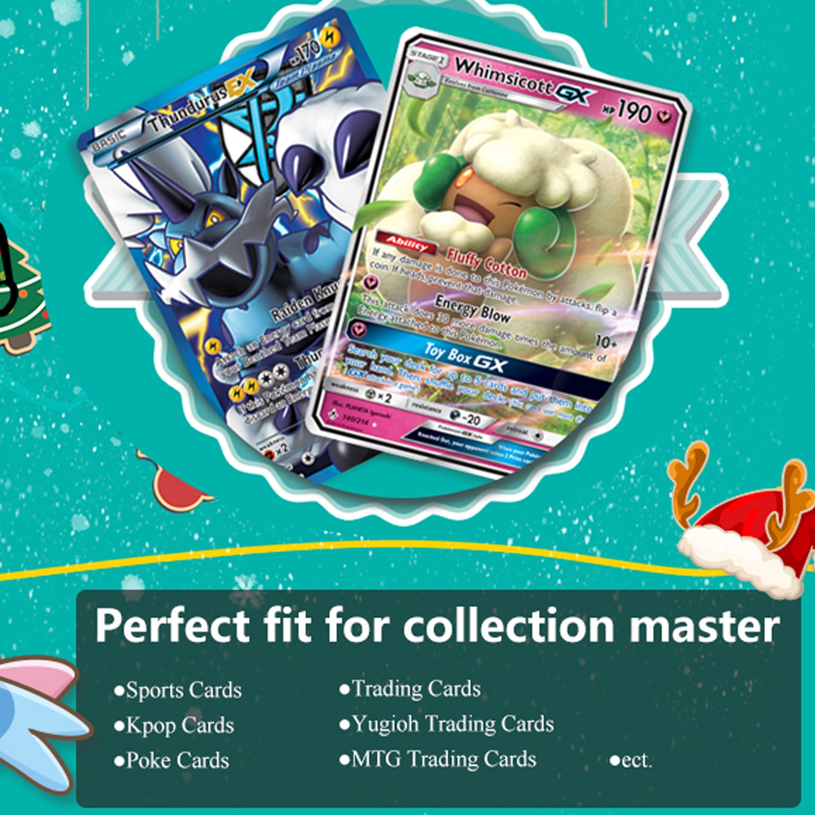 Foldermax Card Binder for Pokemon 4-Pocket,400 Cards Binder Trading Card  Games Collection Binder with 50 Removable Sleeves