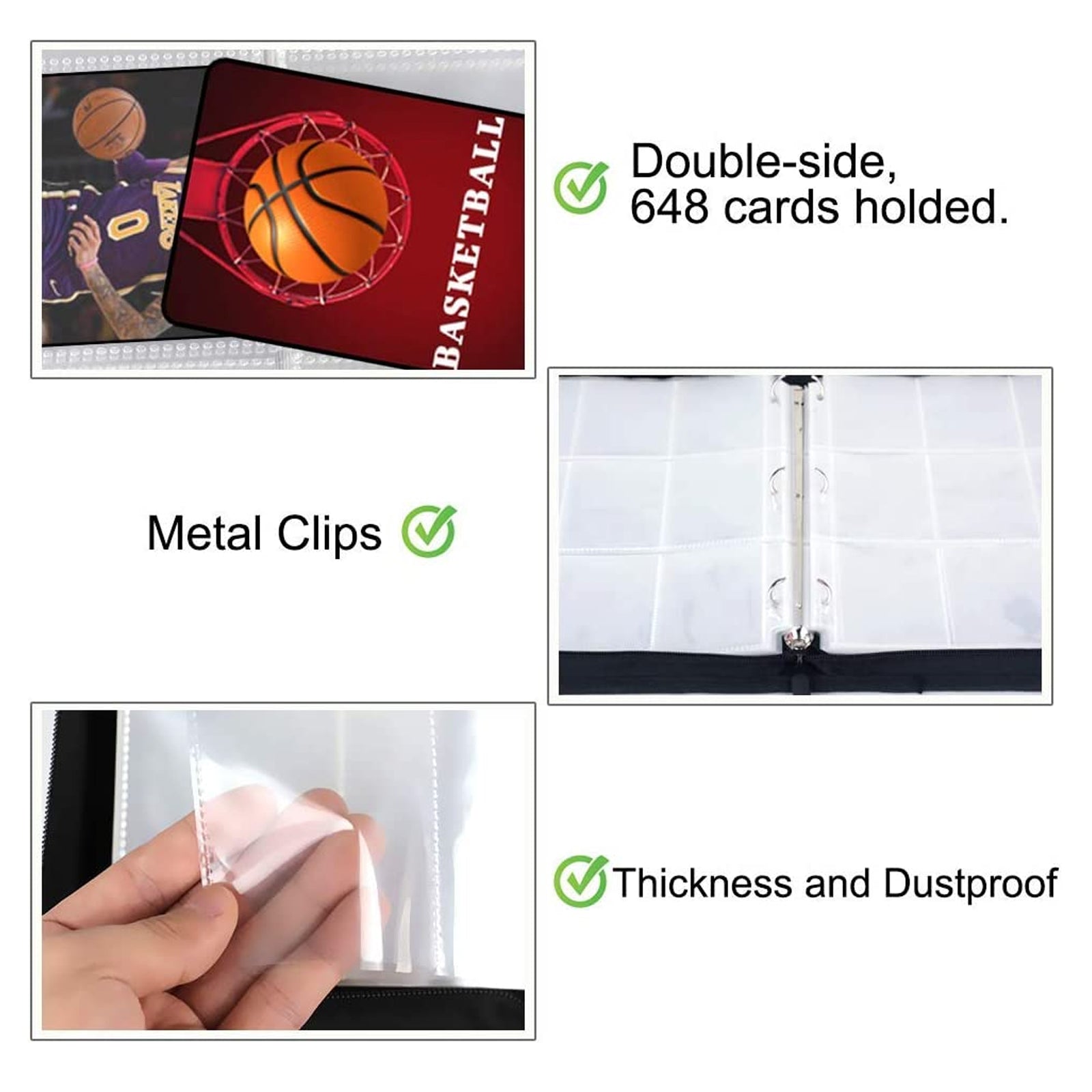 720 Pockets Basketball Card Binder Sleeves for Basketball Trading Cards, Carring Case with Basketball Card Sleeves Album Card Holder Protectors for ... 720 Pockets Basketball Card Binder Sleeves for Basketball Trading Cards, Carring Case with Basketball Card Sleeves Album Card Holder Protectors for ...