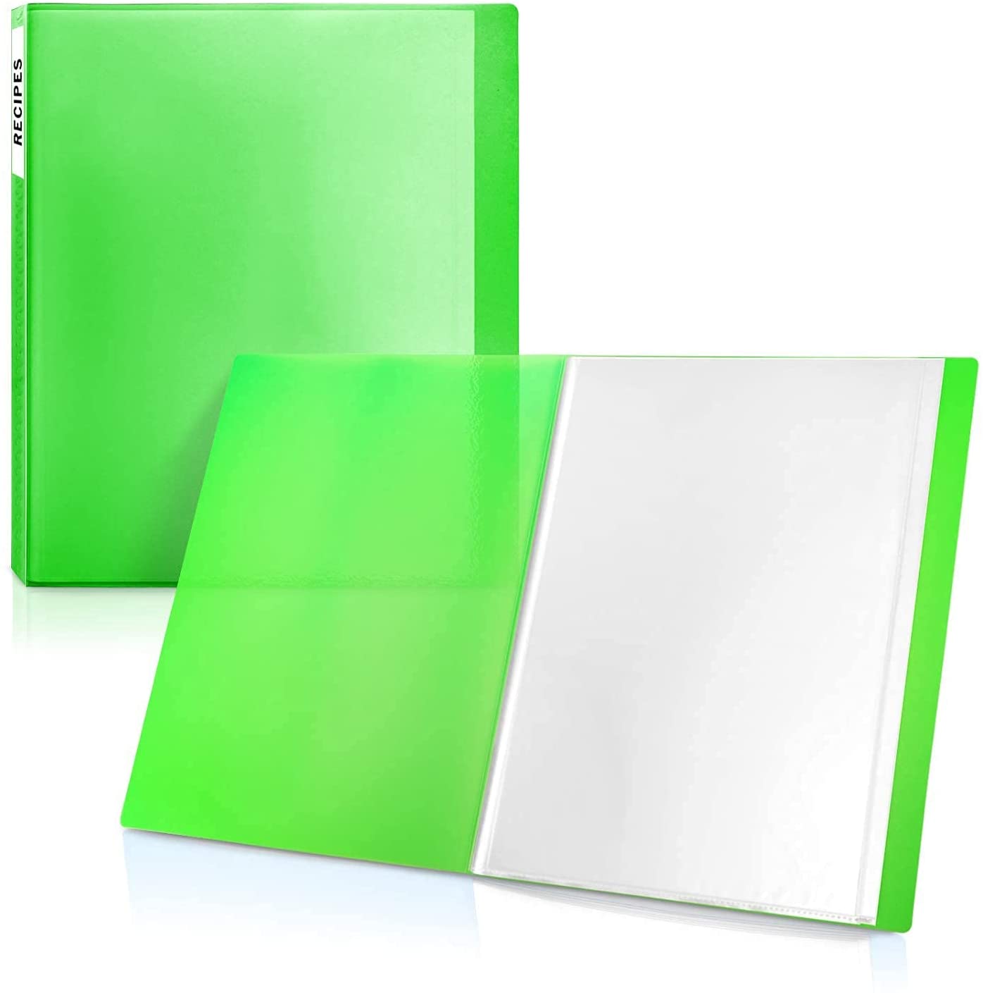 Presentation Books with Bright Colors - (Assorted, 4-Pack) Colorful Translucent Poly Folders with Plastic Sleeves, 24 Pockets Display 48 Pages, Durable Portfolio Books Include Labels