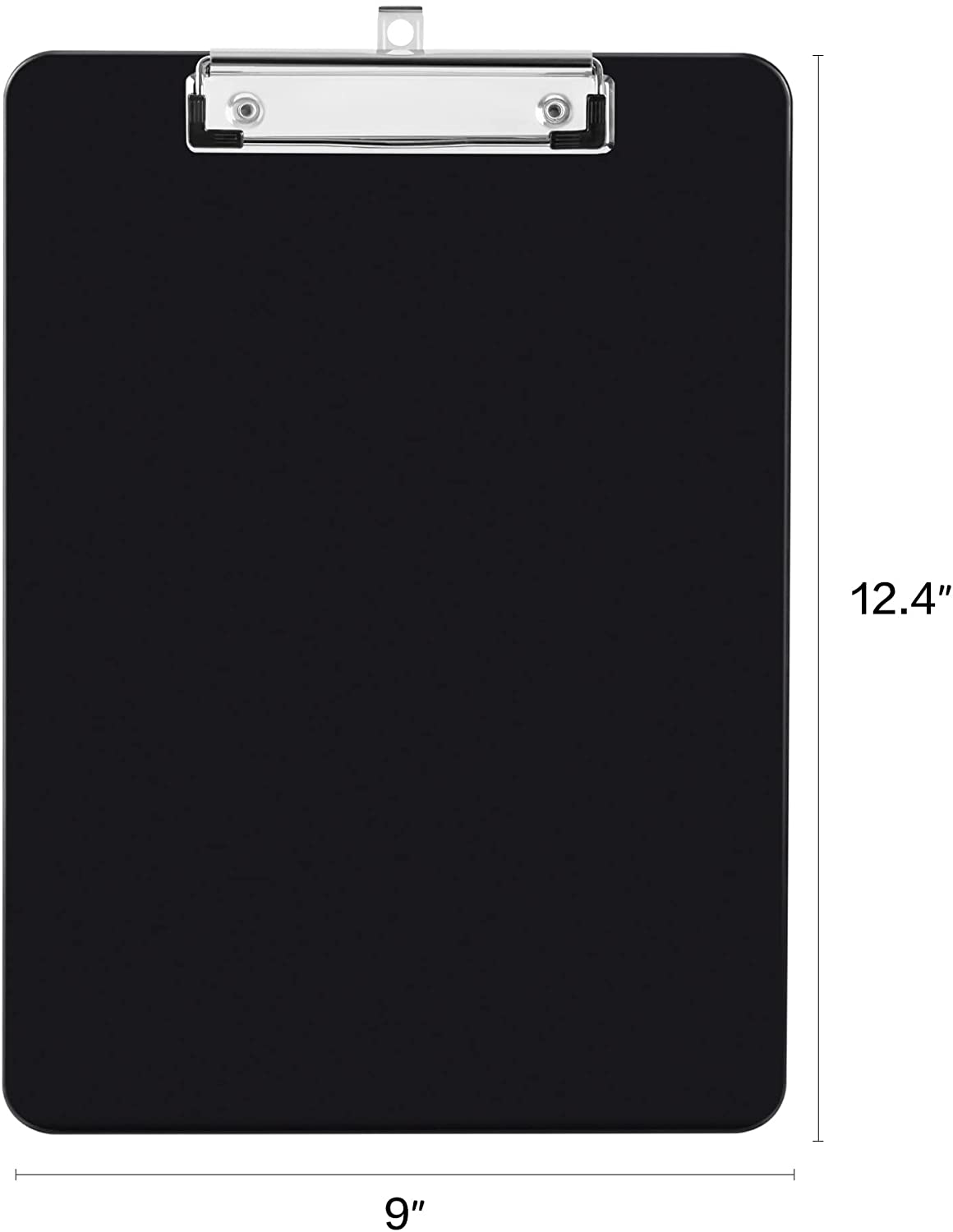 Deli Plastic Clipboard, Clip Board with Low Profile Clip, Standard A4 Letter Size Clipboards for Nurses, Students, Office and Women, Black, 2 Pack