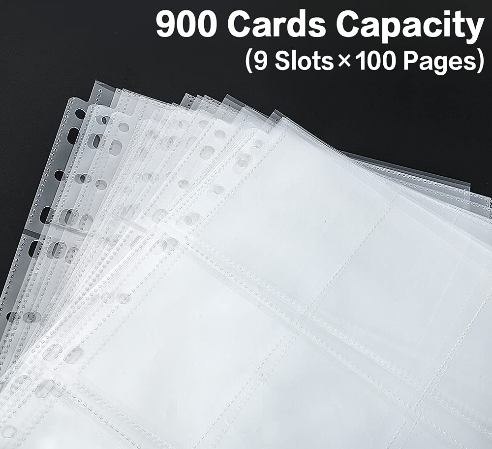 HERKKA Trading Card Sleeve Pages, 100 Pack 9 Pocket Trading Card Stora Card collections store HERKKA Trading Card Sleeve Pages, 100 Pack 9 Pocket Trading Card Stora Card collections store