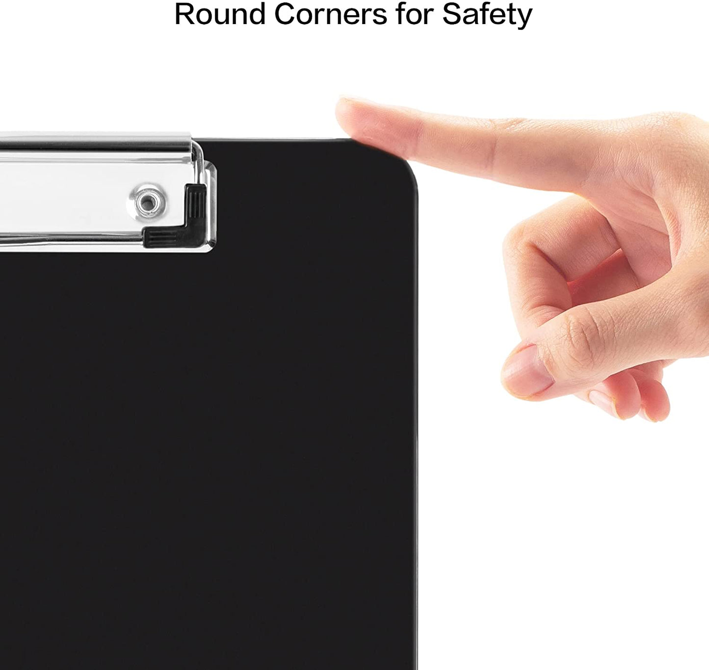 Deli Plastic Clipboard, Clip Board with Low Profile Clip, Standard A4 Letter Size Clipboards for Nurses, Students, Office and Women, Black, 2 Pack
