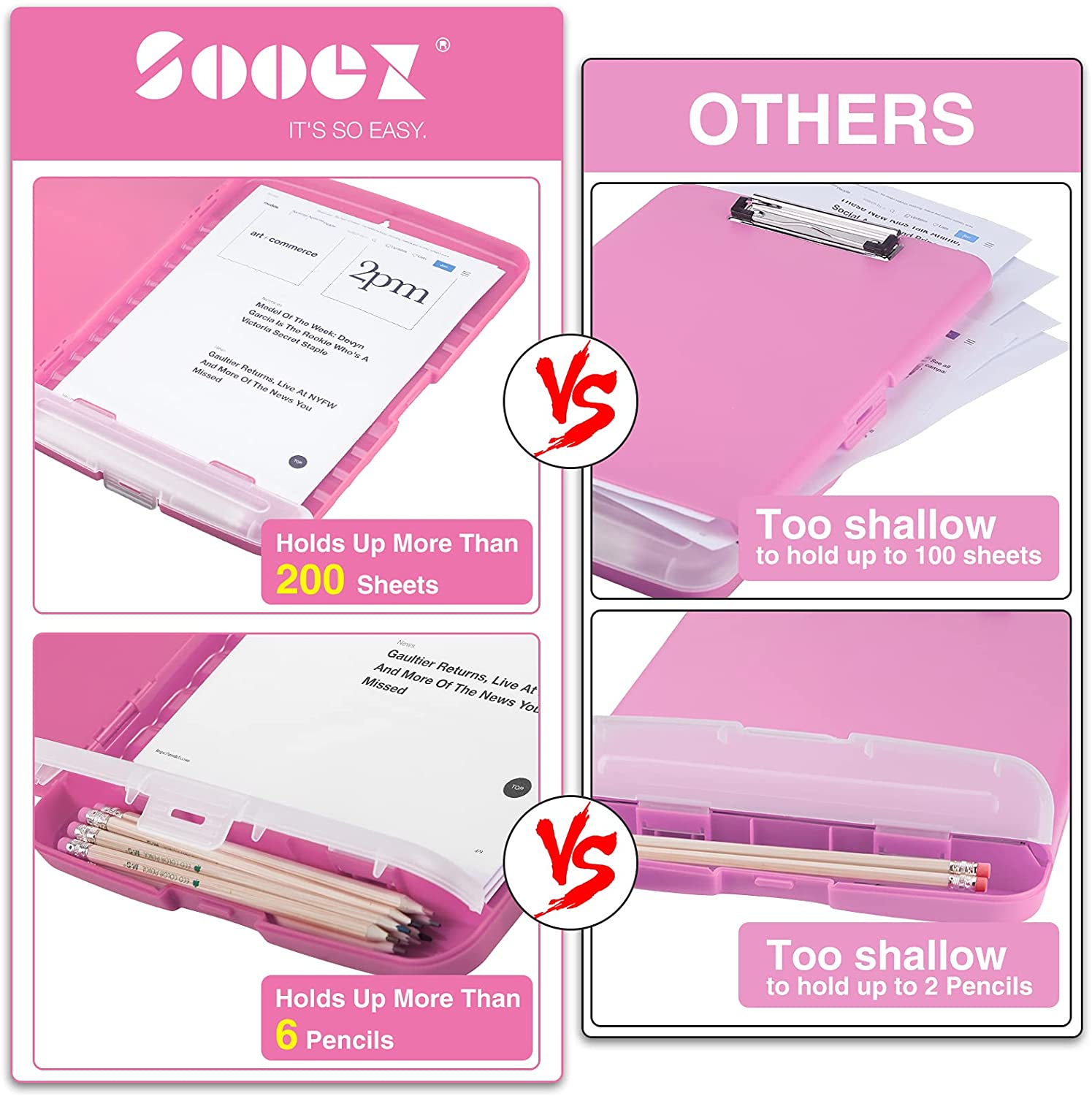 Sooez Clipboard with Storage, High Capacity Nursing Clipboards with Pe –  Card collections store