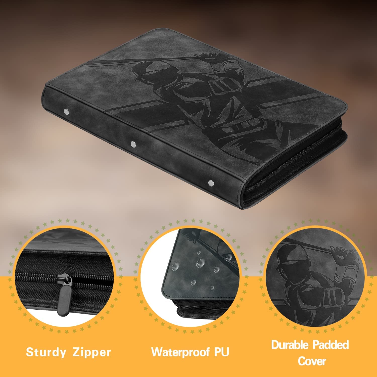 baseball card binder with zipper Morinbo Baseball Card Binder For Trading Cards, 9 Pocket Card Binder F – Card collections store