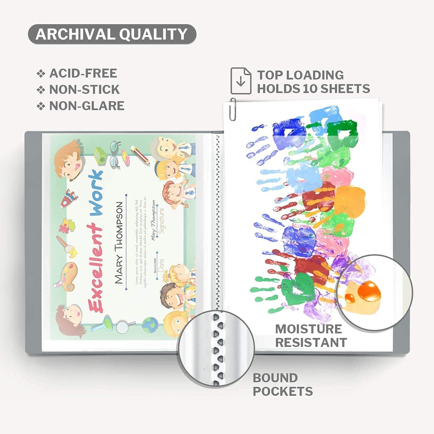 Presentation Books with Bright Colors - (Assorted, 4-Pack) Colorful Translucent Poly Folders with Plastic Sleeves, 24 Pockets Display 48 Pages, Durable Portfolio Books Include Labels