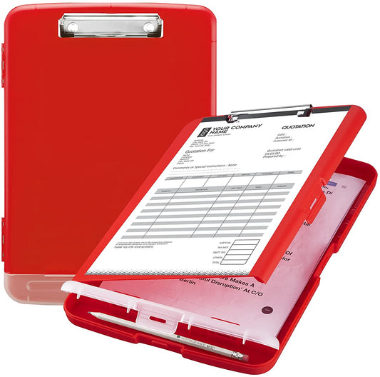 Sooez Clipboard with Storage, High Capacity Nursing Clipboards with Pen Holder, Heavy Duty Plastic Storage Clipboard with Low Profile Clip, Clipboard Folder Side-Opening, Smooth Writing for Office