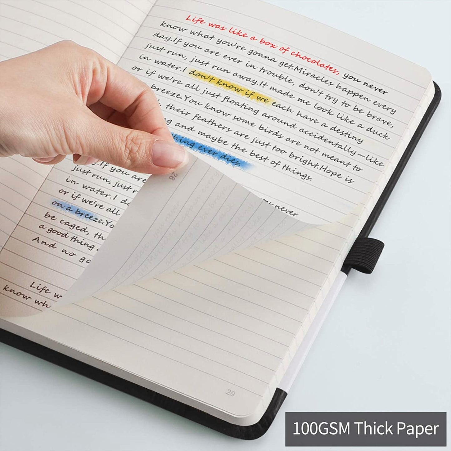 Lined Journal Notebook Hardcover 2 Pack - A5 College Ruled Writing Notebook with 376 Numbered Pages,100gsm Thick Paper 5.75'' × 8.38''