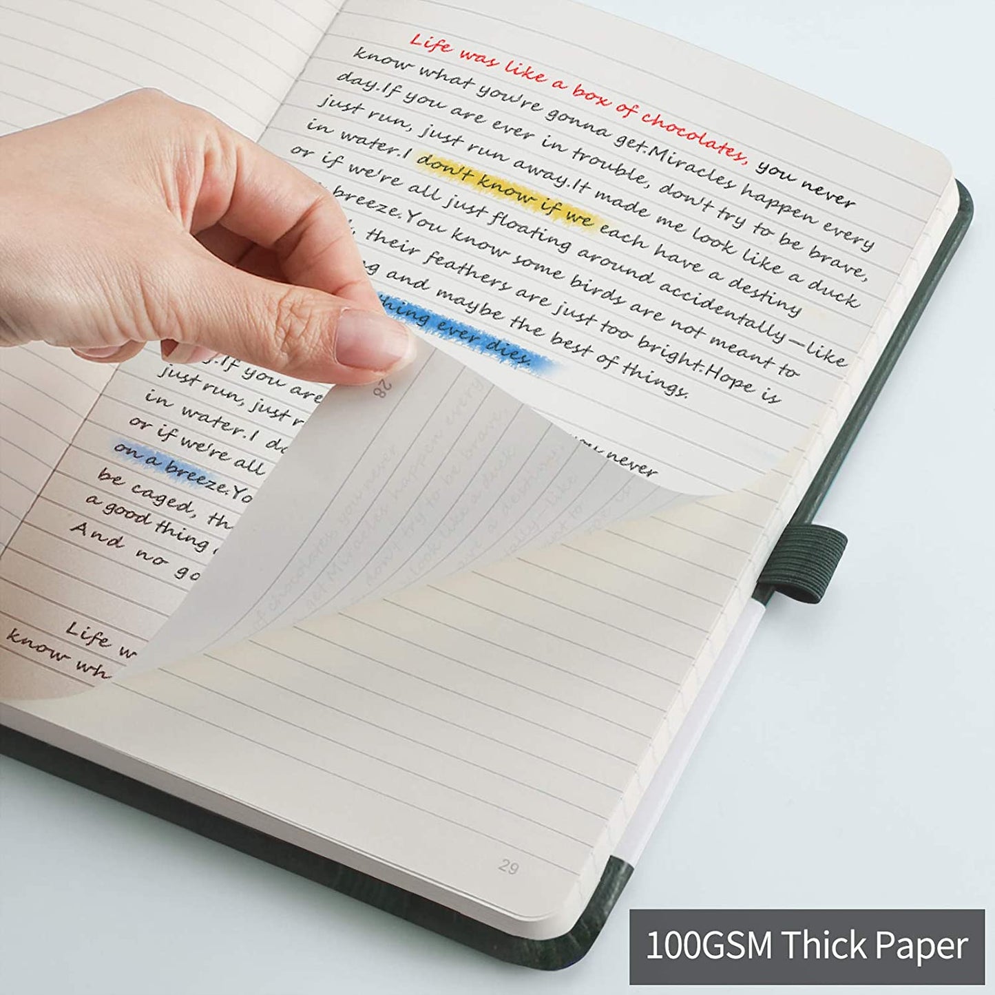 Lined Journal Notebook Hardcover 2 Pack - A5 College Ruled Writing Notebook with 376 Numbered Pages,100gsm Thick Paper 5.75'' × 8.38''