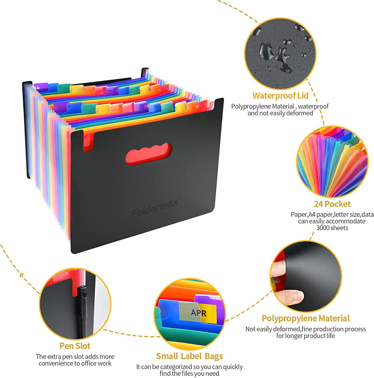 File Folder Collections Foldermax 24 Pockets Expanding File Folder,Accordian File Organizer wi ...