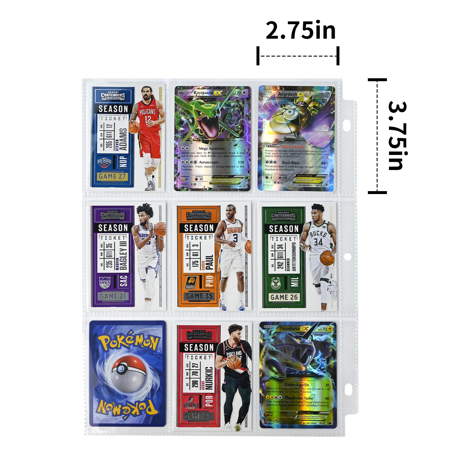 50 Pockets Trading Card Sleeves Binder, Baseball Card Binder Sleeves f – Card collections store