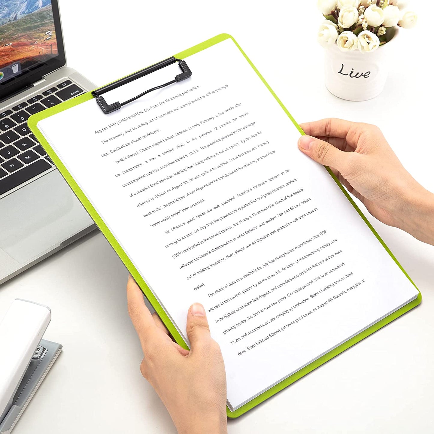 Deli Plastic Clipboard, Clip Board with Low Profile Clip, Standard A4 Letter Size Clipboards for Nurses, Students, Office and Women, Black, 2 Pack