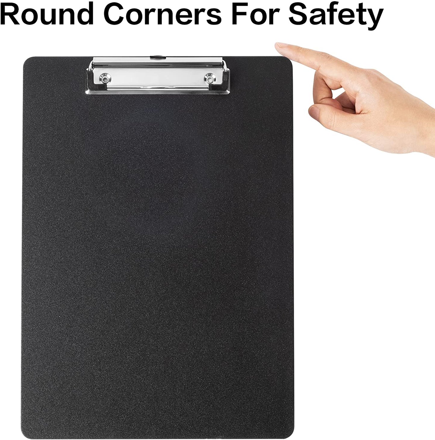 Deli Plastic Clipboard, Clip Board with Low Profile Clip, Standard A4 Letter Size Clipboards for Nurses, Students, Office and Women, Black, 2 Pack
