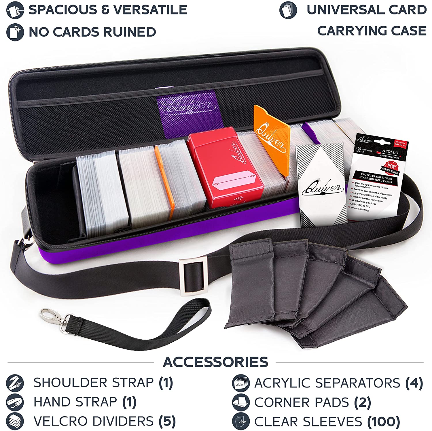 Quiver Time Purple Bolt Collector Card Carrying Case ~ Card/Deck Stora Card collections store Quiver Time Purple Bolt Collector Card Carrying Case ~ Card/Deck Stora Card collections store