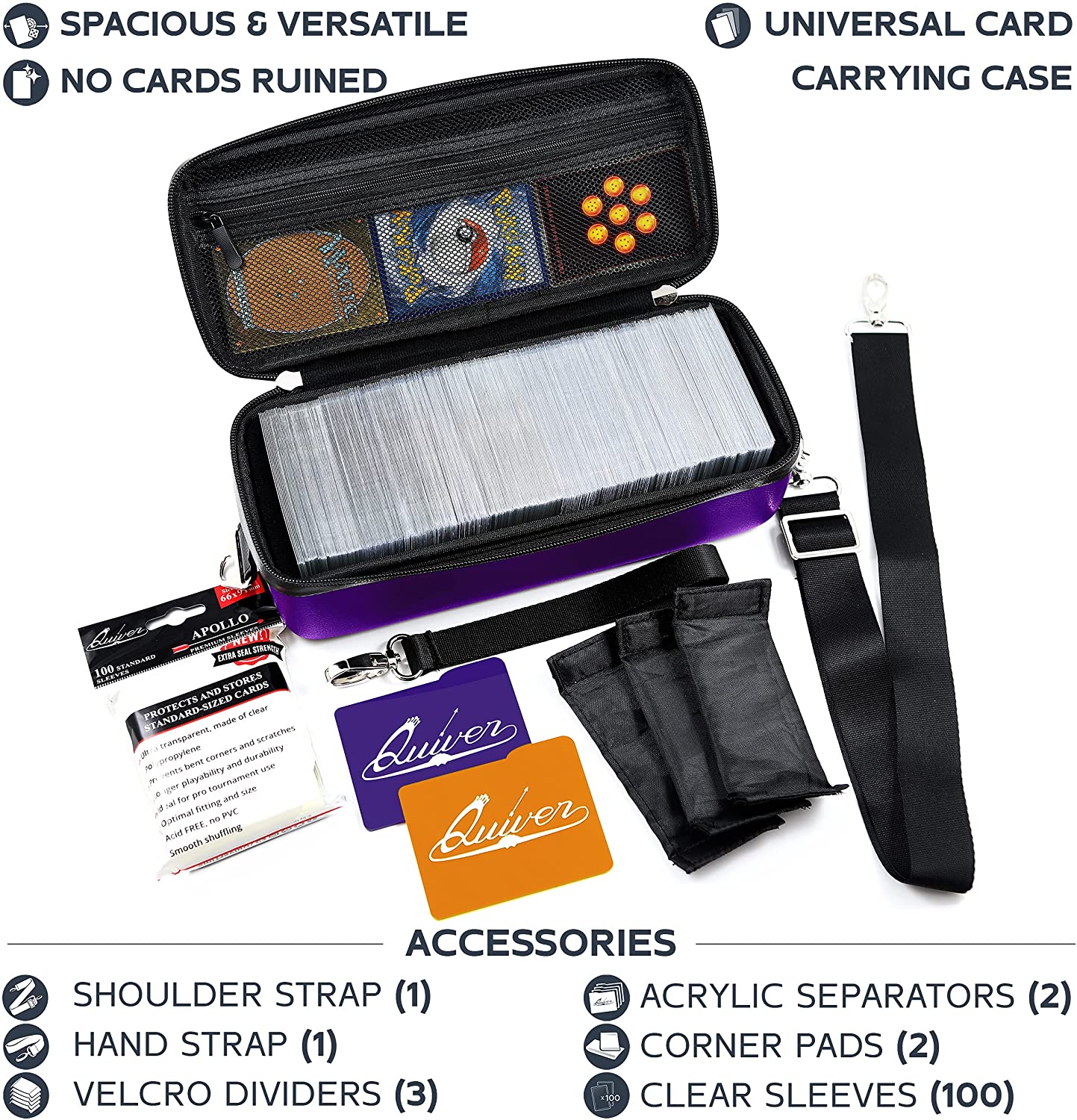 Quiver Time Purple Bolt Collector Card Carrying Case ~ Card/Deck Stora Card collections store Quiver Time Purple Bolt Collector Card Carrying Case ~ Card/Deck Stora Card collections store