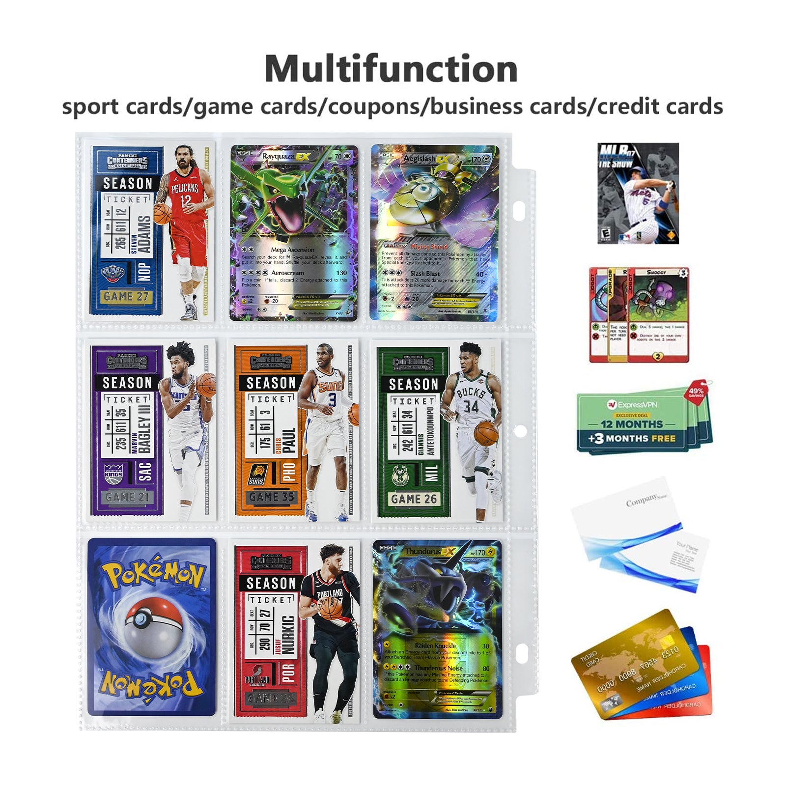 50 Pockets Trading Card Sleeves Binder, Baseball Card Binder Sleeves f Card collections store 50 Pockets Trading Card Sleeves Binder, Baseball Card Binder Sleeves f Card collections store