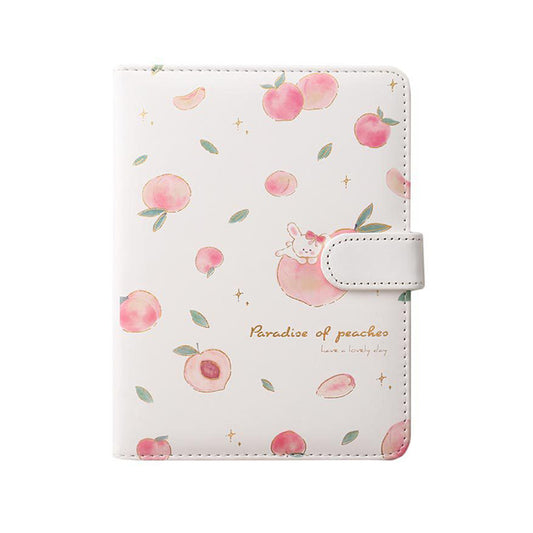 Notebook peach A5 magnetic buckle book small fresh PU leather diary student coloring page girl heart book
